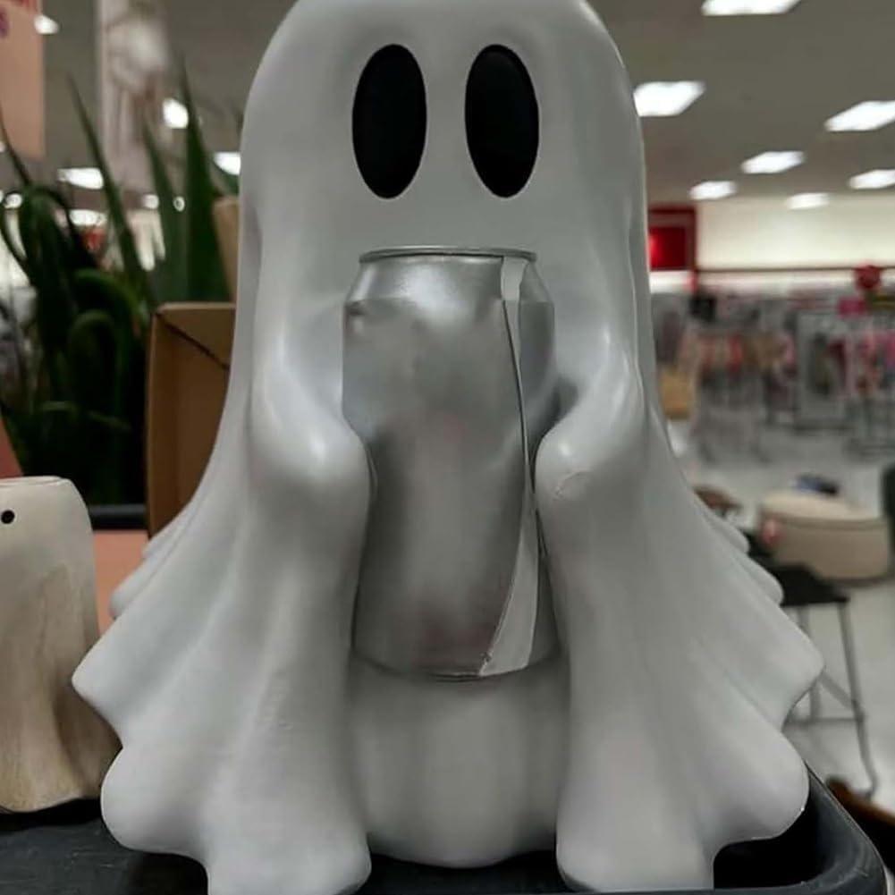 Halloween Ghost Can Holder Spooky Decor Drink Holder Spooky Resin Drink Holder for Indoor Home Decor