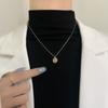 English Alphabet Double-sided Necklace Women's Autumn Light Luxury Niche Design Advanced Sense Collarbone Chain Ins Wind