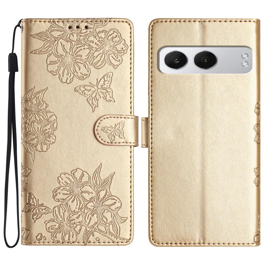 For OnePlus Nord 4 Case Butterfly Flower Drop-Proof PU Leather Wallet Phone Cover