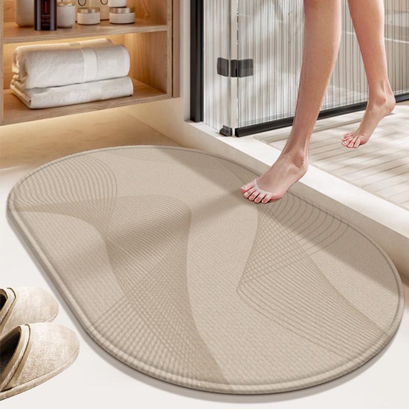 Luxury Quick-Dry Non-Slip Diatomaceous Floor Mat - Absorbent, Stain & Scratch-Resistant Bathroom Door Mat