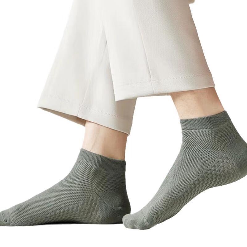 Mling Men's Summer Breathable Cotton Mesh Short Socks