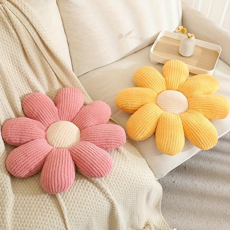 1pc Polyester Woven Flower Cushion, 8-Petal Home Sofa Bedroom Chair Decorative Pillow, Feel Soft , Diverse colors