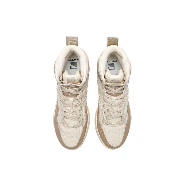 Anta Lifestyle Series Trendy Versatile High-Top Skate Shoes Men Sneakers White Yellow 112248088-3