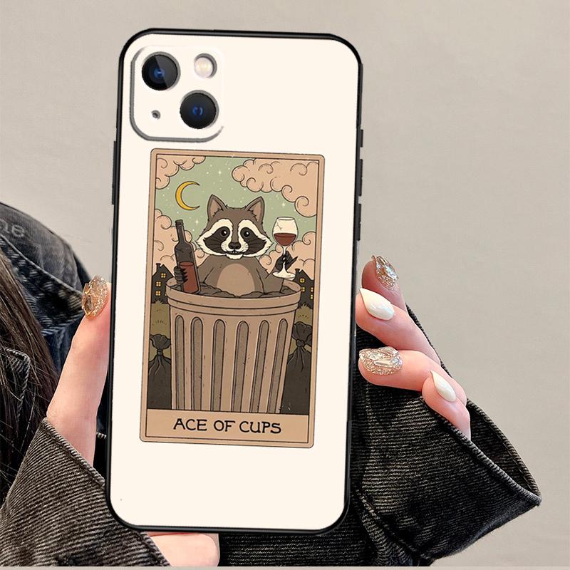 

Raccoon Art Tarot Phone Case For iPhone 17 Pro Max 14 11 15 16 Pro Max 13 12 mini 16 Plus 16e 17 Air Cover iPhone 16 Plus