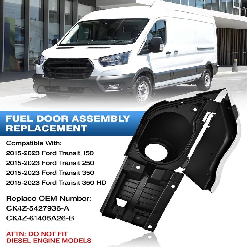 Car Fuel Filler Tank Housing Cover & Flap Cap for Ford Transit 150 250 350 350HD 2015 2016 2017 2018
