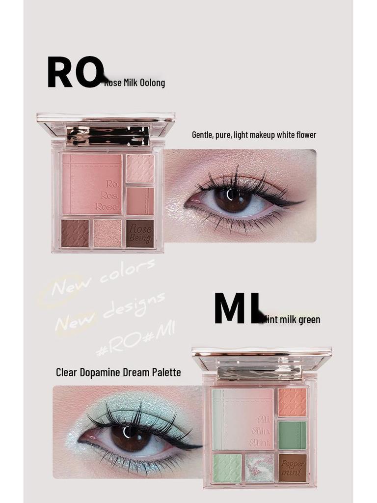 CZEL Earth Tone Eyeshadow & Blush Palette: Gray-Pink Gradient, Matte, Light Makeup All-in-One