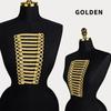 Large Size Clothing Applique Gold Cord Clothing Applique Patches  Neckline Embellishment