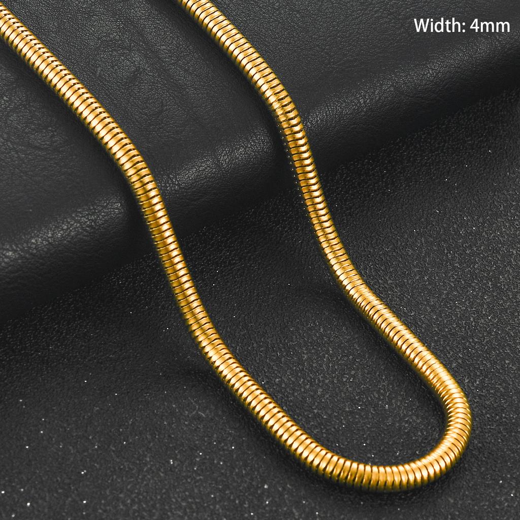 1/1.5/2.4/4mm Basic Stainless Steel Round Snake Chain Necklace Gold Color Plated Choker On Neck Clavicle Jewelry Accessories