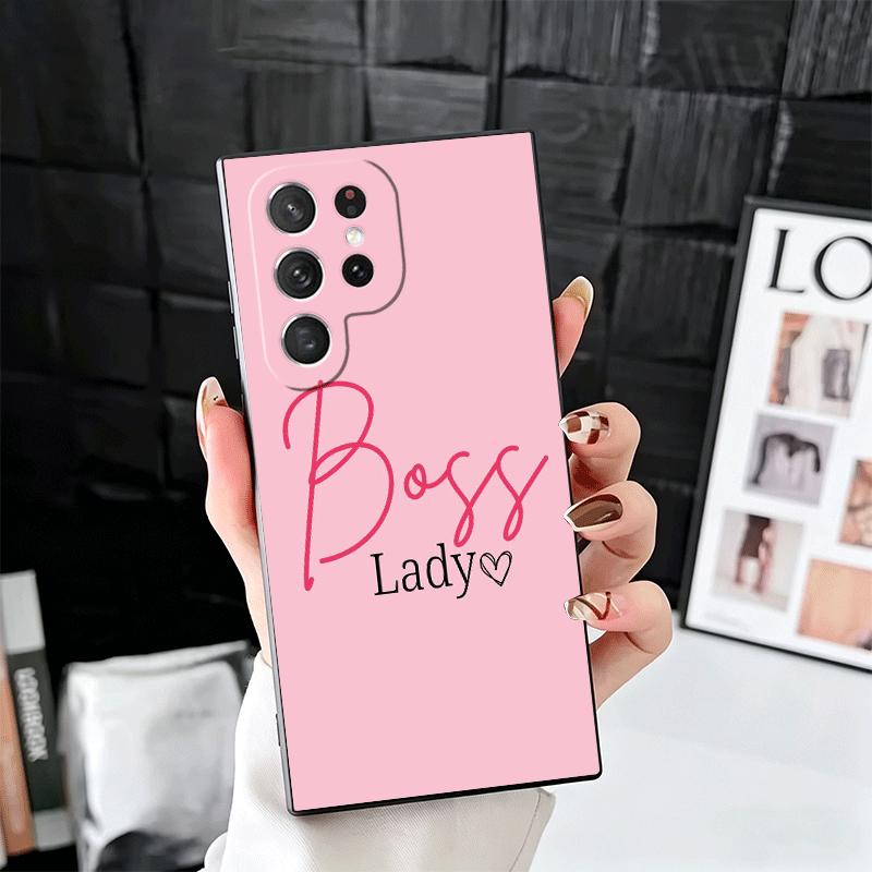 Girl Boss Lady Pink Soft Phone Case for Samsung Galaxy S26 S25 Edge S24 Ultra S23 Plus S22 S21 FE S20 Black Cover Back Shell