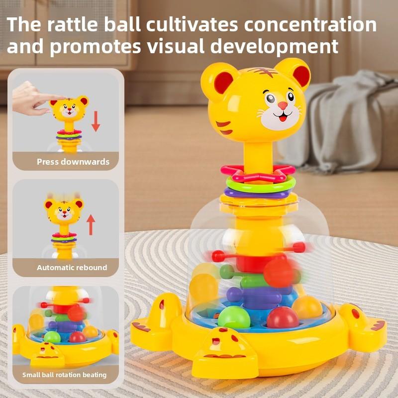 Baby Educational Push Giraffe Jumping Ball With Rolling Beads For Kids Playroom