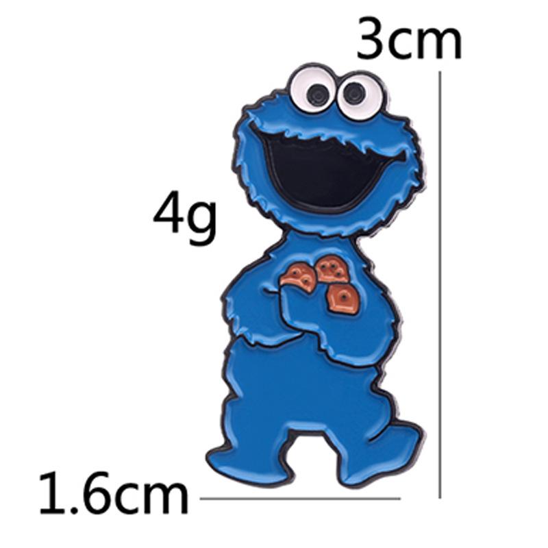 Spilla smaltata carina e colorata di Sesame Street, Elmo, Mostro Biscotti