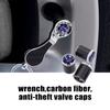 For Subaru STI XV Outback WRX Forester Impreza Legacy BRZ 4pcs Carbon Fiber Car Logo Tire Valve Cap Wrench Auto Wheel Decoration X2