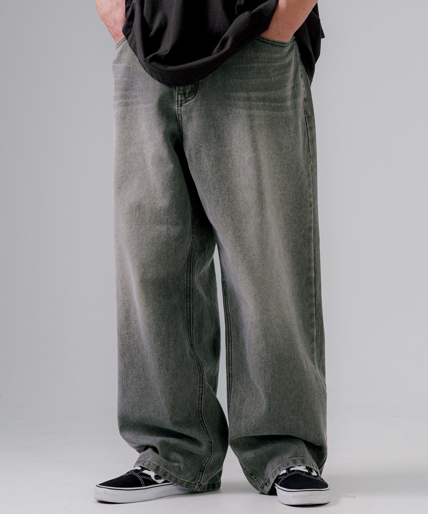 EZKATON Burnett Pigment Wide Pants Khaki Mmlp6783