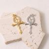 Gold-Plated Handmade Ankh Cross Pendant Necklace in Retro Egyptian Style