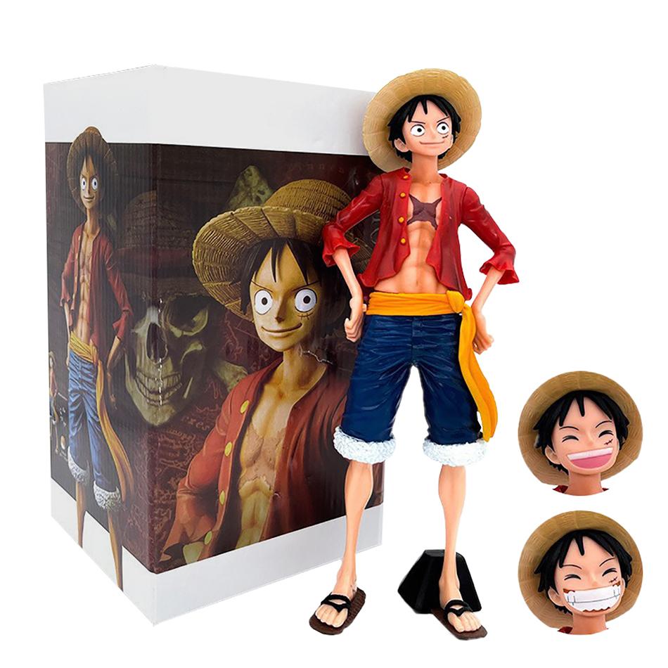 Anime One Piece Akční Sebevědomý Usměvavý Luffy Tři Formy Měnící Tvář Panenka Figurka Model Dárky pro Děti Hračka Auto Stolní Ozdoba