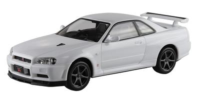 AOSHIMA The Snap Kit Series Nissan R34 Skyline White Color Coded Plastic Model 1/32 GT-R 11-B