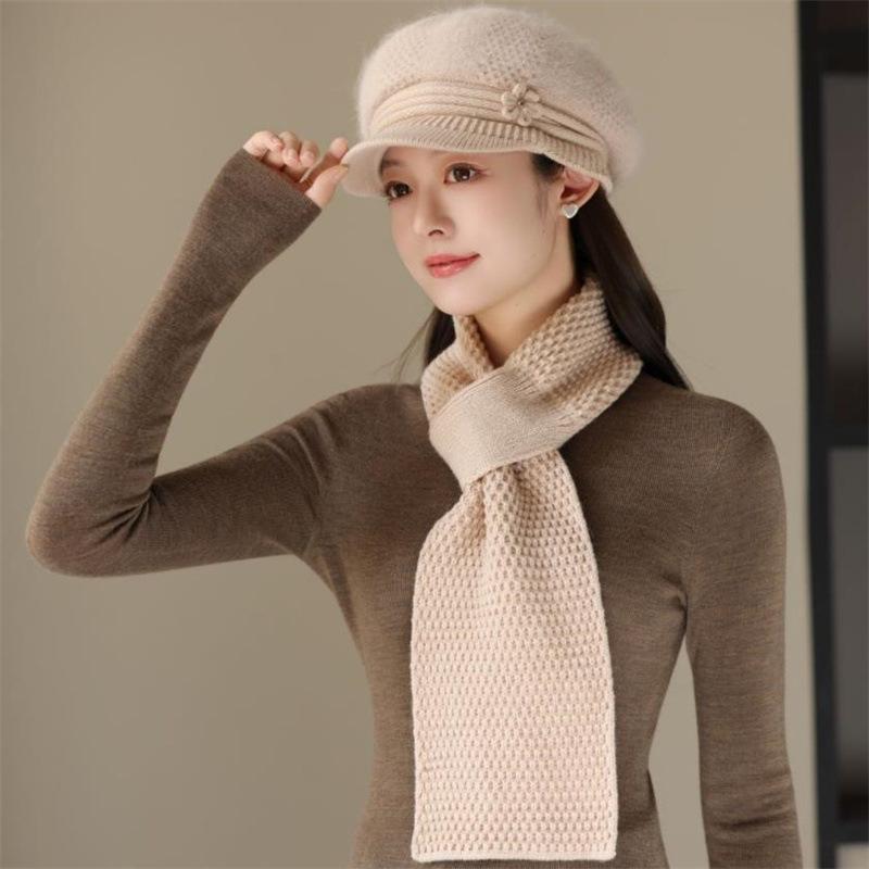 Winter Hats for Women Knitted Hats for Middle Aged and Elderly Mothers Plus Fleece Hats for The Elderly Autumn and Winter Warm Cycling Scarves
