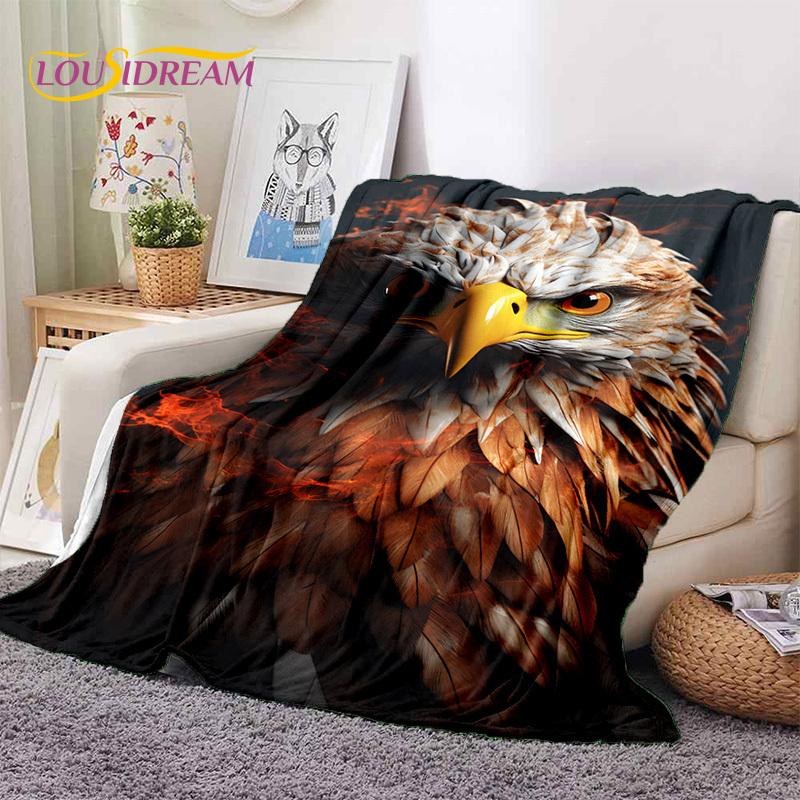 3D Cute Owl Eagle Birds Cartoon HD Soft Flannel Blankets,Throw Blanket Comfortable Blanket for Picnic Beds Home Bedroom Kid Gift