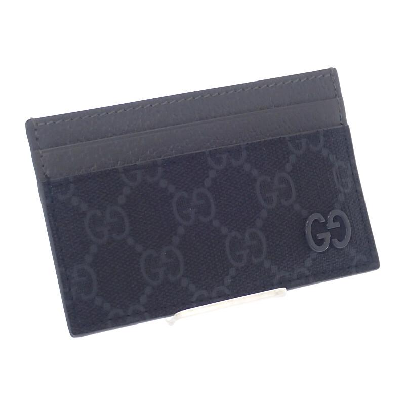 Gucci 768248 FACQC 1048 Card Case Black GG Supreme Canvas Mens
