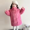 Winter Warm Girls Fashion Double-Breasted Cotton Lined Faux Fur Jackets School Kid Thick Coat Children Outfit Windbreaker 5-14Yr