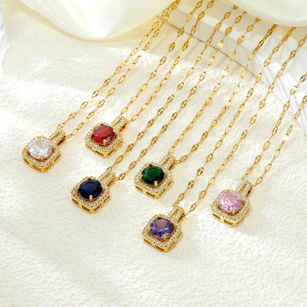 Women's Super Sparkle Zircon Rhinestone Necklace: Colorful High-End Fashion Clavicle Chain