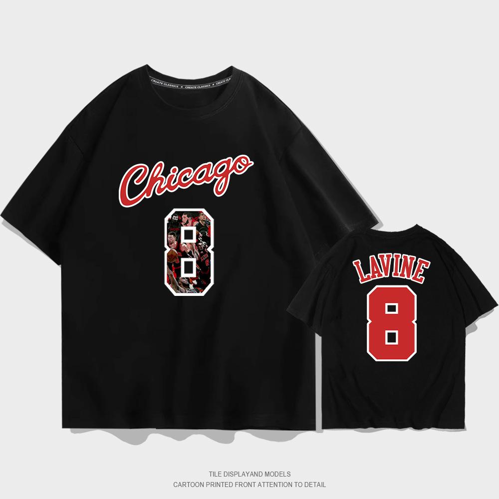 LW8 printed t-shirt summer basketball sports t-shirt men s short-sleeved trendy brand loose cotton half-sleeved t-shirt XXS