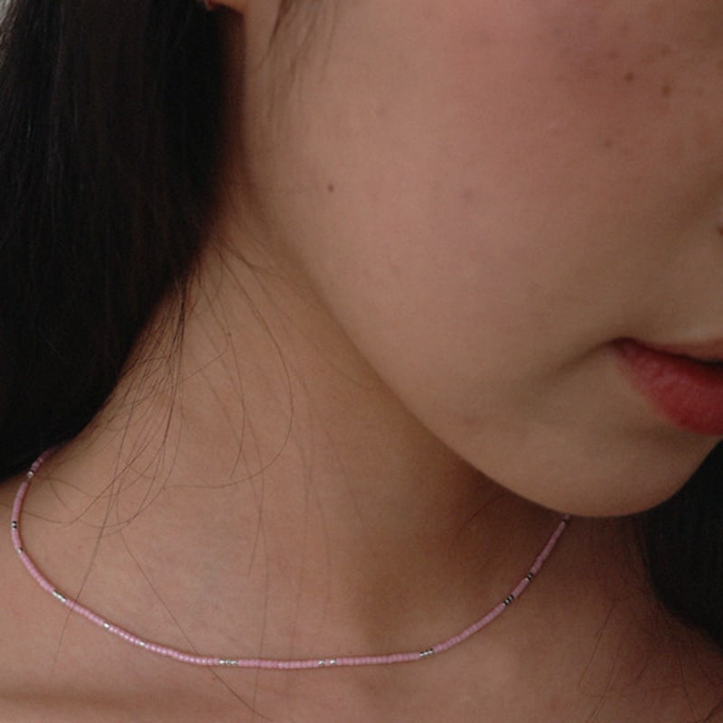 Less is more baby pink beads necklace