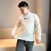 Plus Size Kids Long Sleeve T-Shirt for Boys & Girls - Thick Cotton Autumn/Winter Base Layer with Half-High Collar for Older Children.