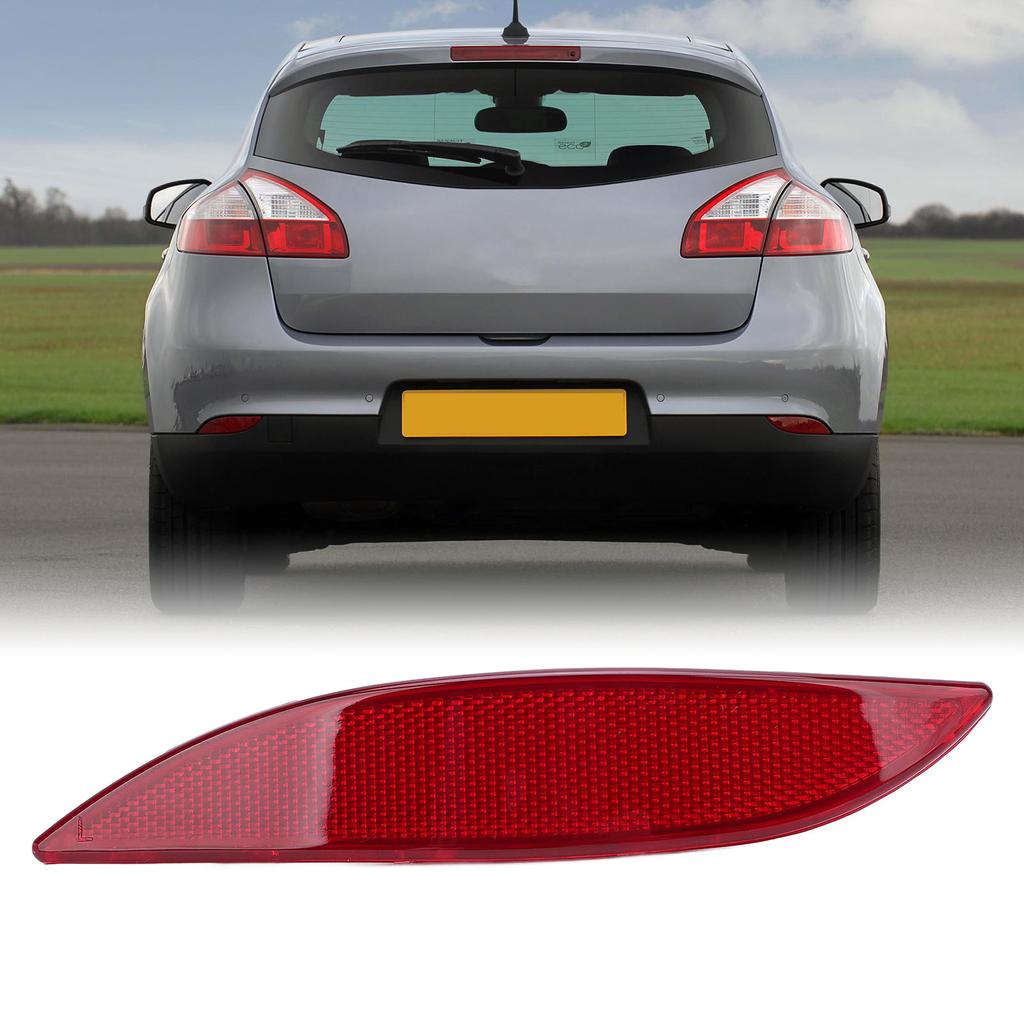 Rear Bumper Reflector Lens Promote Driving Safety Red Back Bumper Trim Reflector for MEGANE MK3 2008