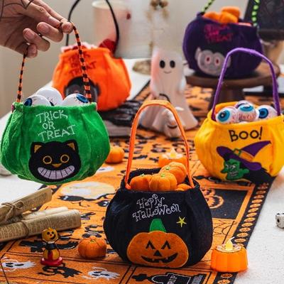 Halloween Decoration Children's Candy Bag Kindergarten Tote Bag Pumpkin Bucket Jar Activity Small Gift Candy Storage Bags
