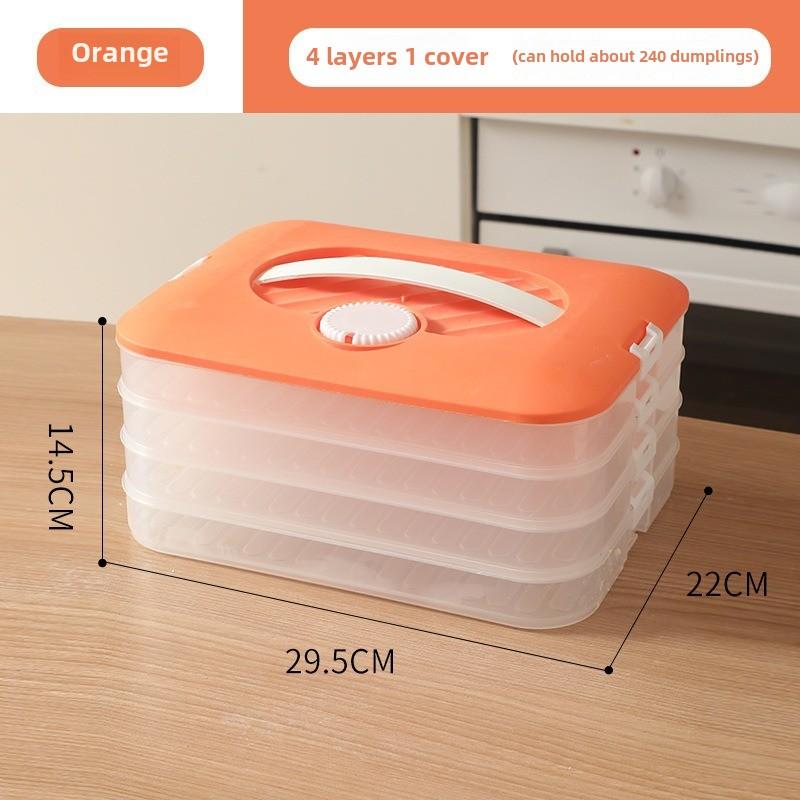 

Органайзер для холодильника, штабелируемые контейнеры для хранения продуктов с крышками, пластиковые контейнеры для хранения в морозильной камере без BPA для организации кухни 1 box & 1 cover оранжевый