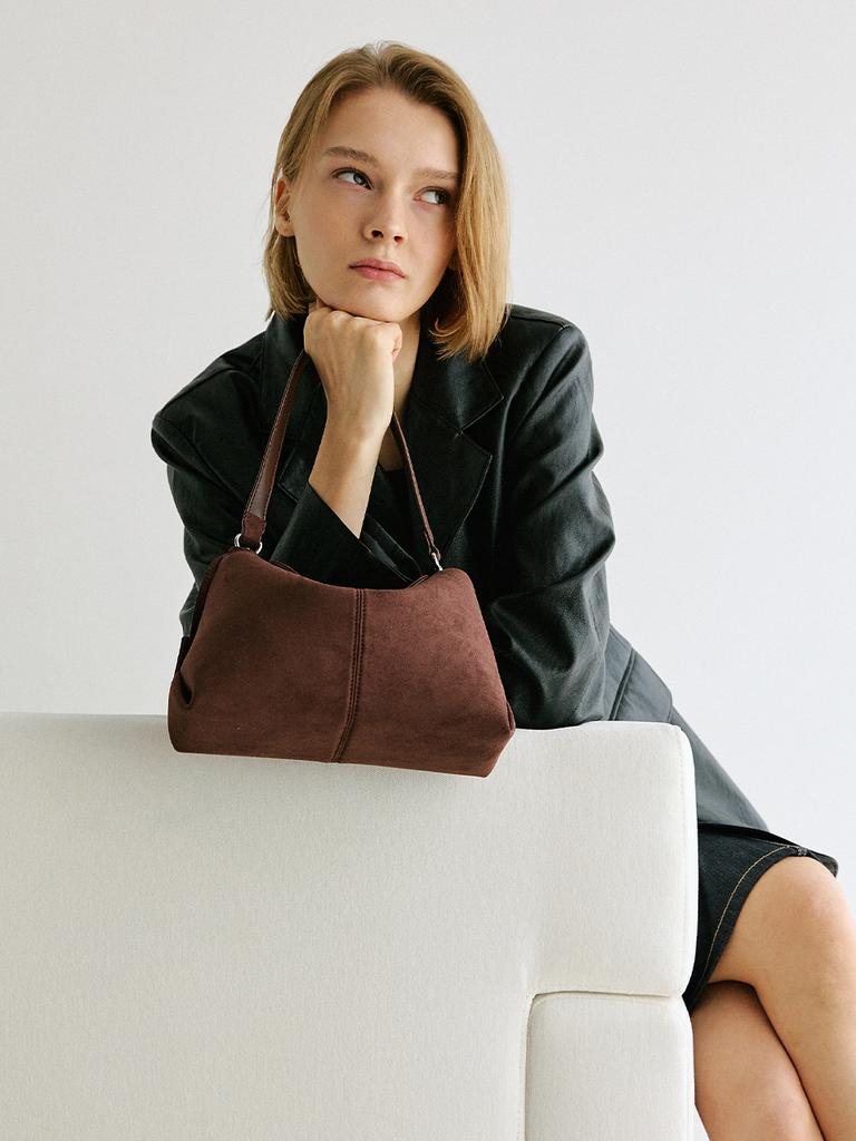 Moremorr Movo Tasche _ Wildleder Braun Mini Tasche 3-Wege