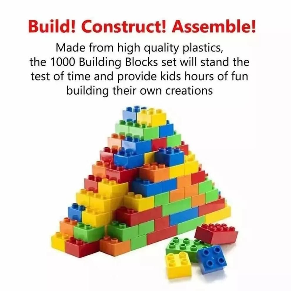 1000 Stück Sortiertes Bauklötze Steine Set