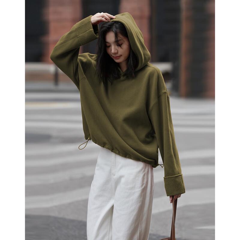 Demana Women's Retro Fleece-Lined Hooded Sweatshirt