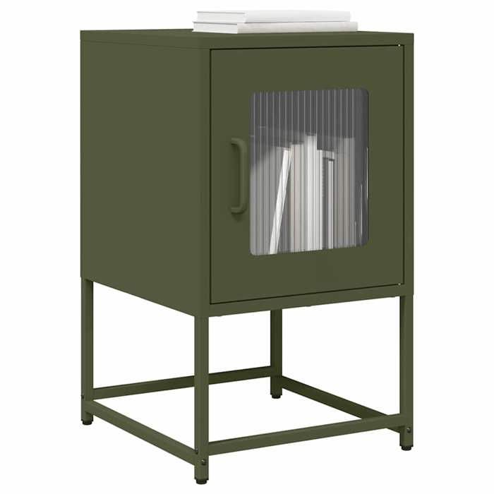 VidaXL Table de chevet vert olive 36x39x60,5 cm acier laminé à froid, table d'appoint, armoire de lit, table d'appoint pour 853330