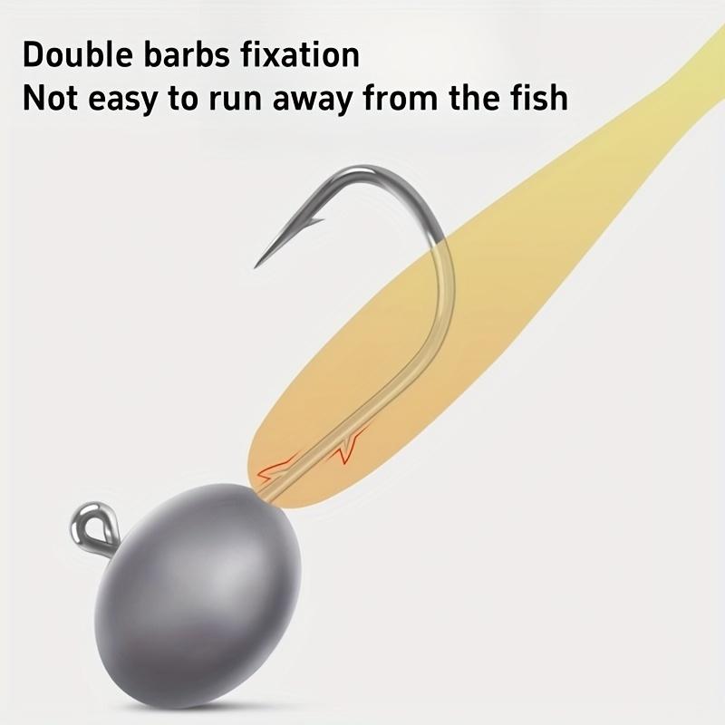 10pcs/box 3X Reinforced Lead Fishing Hook, Lure Double-Back Sting, Root Fishing Hook Anti-Loose Small Lead Head Hook Green Tail Hook