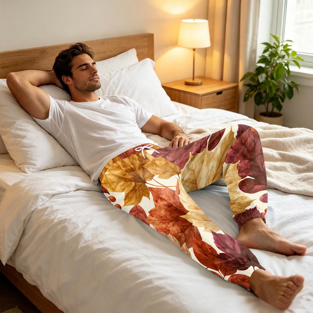 Men's Sleep Pants for Fall and Winter, Pajama Bottoms for Cold Home Lounging and Bedtime