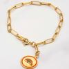 BONBEAU Rainbow Mushroom Color Coin Clip Chain Bracelet Rainbow Mushroom Epoxy Surgical Chain Bracelet