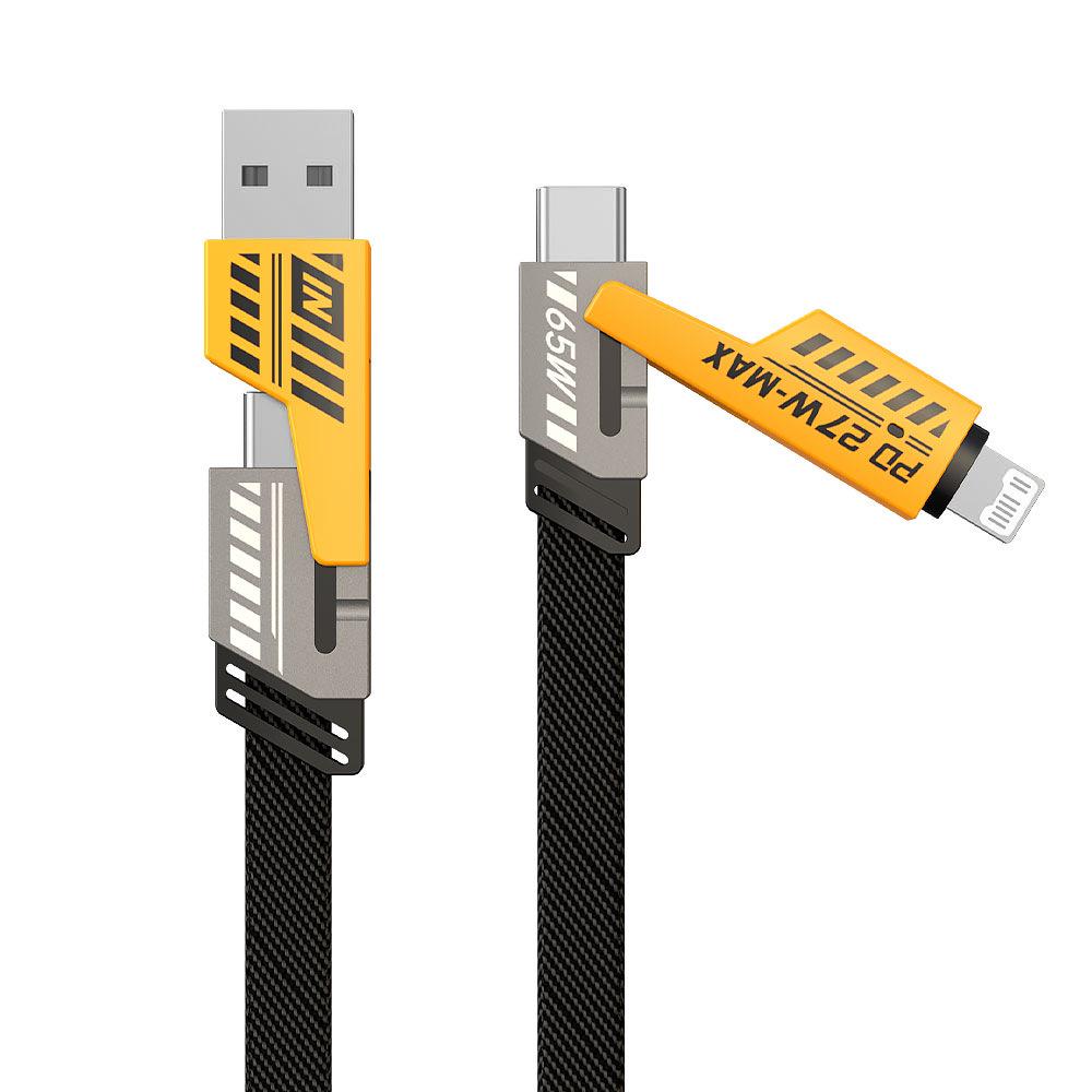 Four-in-One PD65W Multifunctional Charging Cable for Apple & Type-C Devices