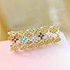 Korean Style Four-Leaf Clover Ring for Women - Elegant, Intricate, Classic Design, Versatile Flower, Open Adjustable, Light Luxury Accessory.
