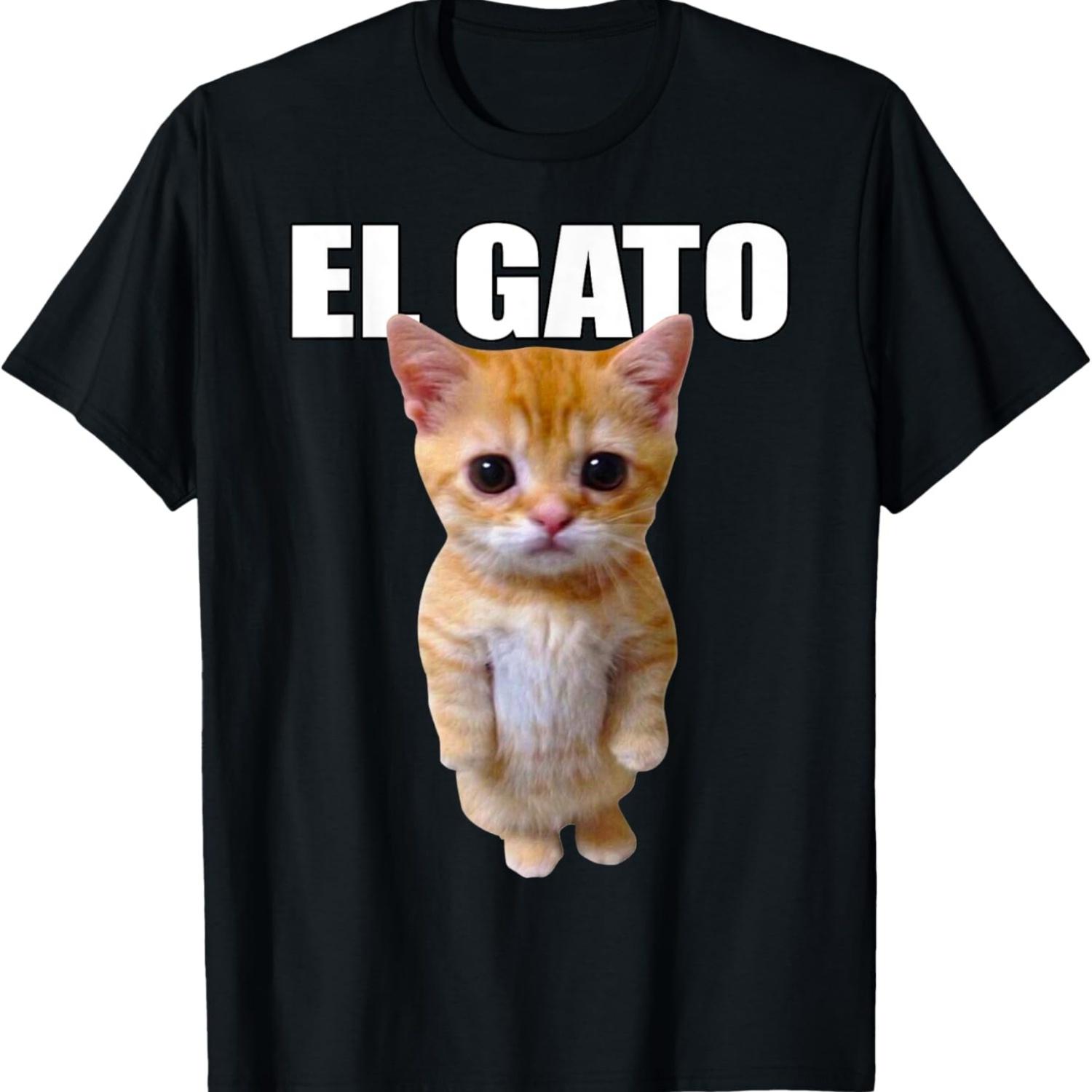 Мем El Gato Грустный Плачущий Кот Мем Котёнок Манчкин Модный Футболка S чёрный