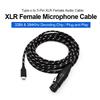 Professional USB C Male to 3Pin Female Mic Cable Dynamic Mic Recording Cord Converters Wire for Dynamic Microphones