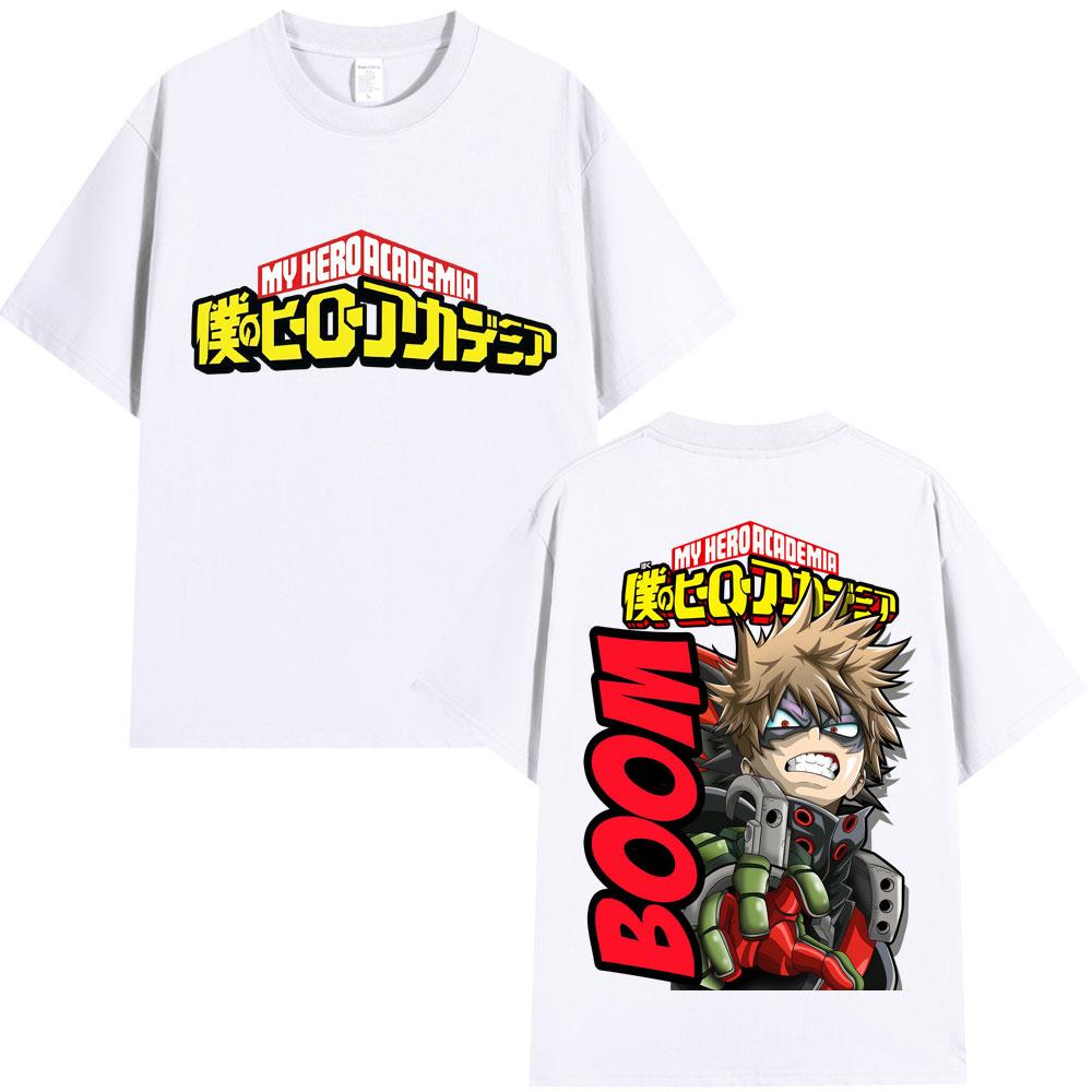 Anime My Hero Academia Katsuki Bakugo T-Shirts Men Women Trend Vintage Harajuku Manga T Shirt Oversized Cotton Gifts