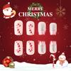 Glänzende Weihnachten Falschnagel Claus Alle Tragbaren Nägel 24 Stück Zuckerstangen-Nagel