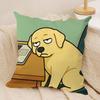 Hard Work Animal Cute Cushion Cover Silky Short Plush Invisible Zipper Dustproof Sofa Pillow Case For Home Decor