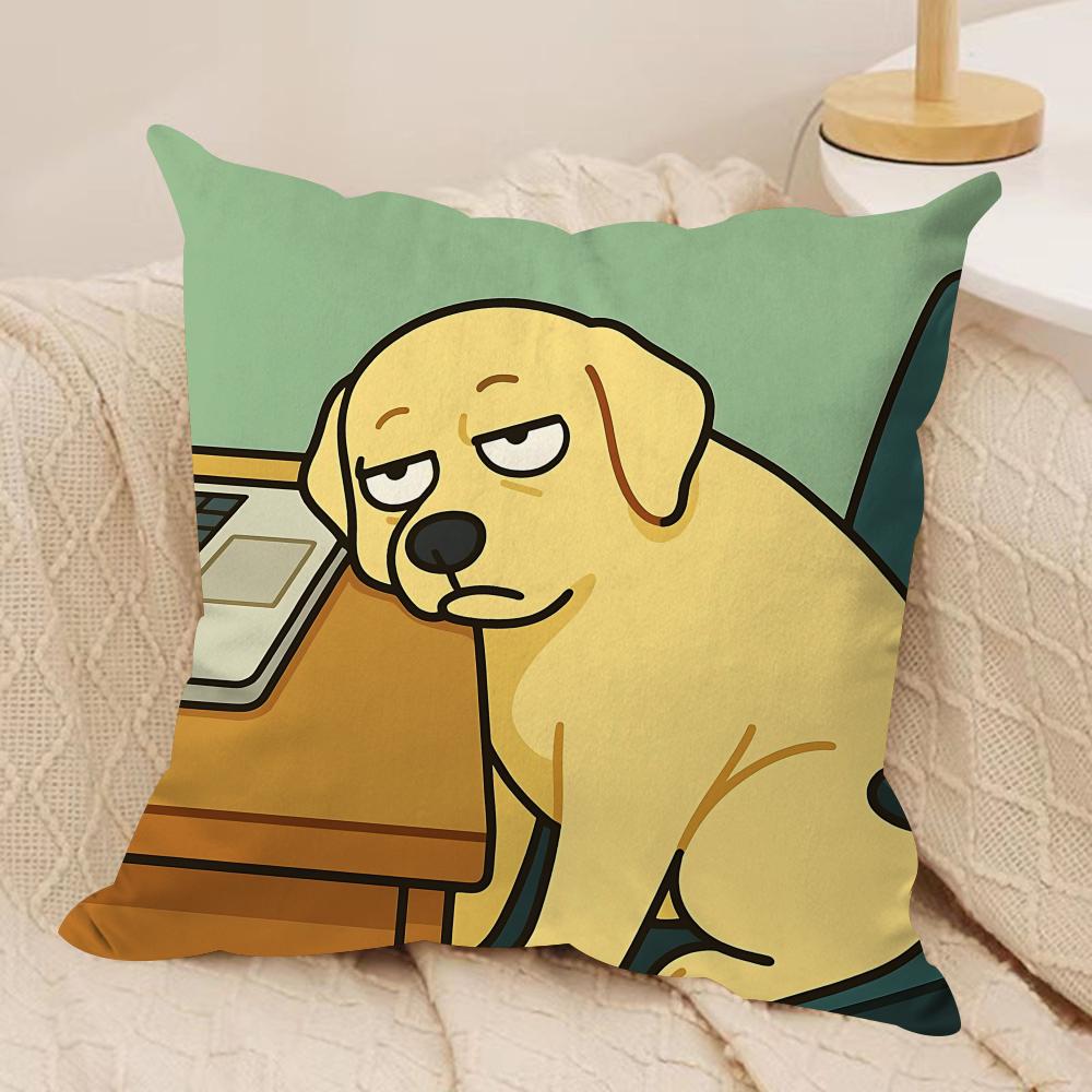 Hard Work Animal Cute Cushion Cover Silky Short Plush Invisible Zipper Dustproof Sofa Pillow Case For Home Decor