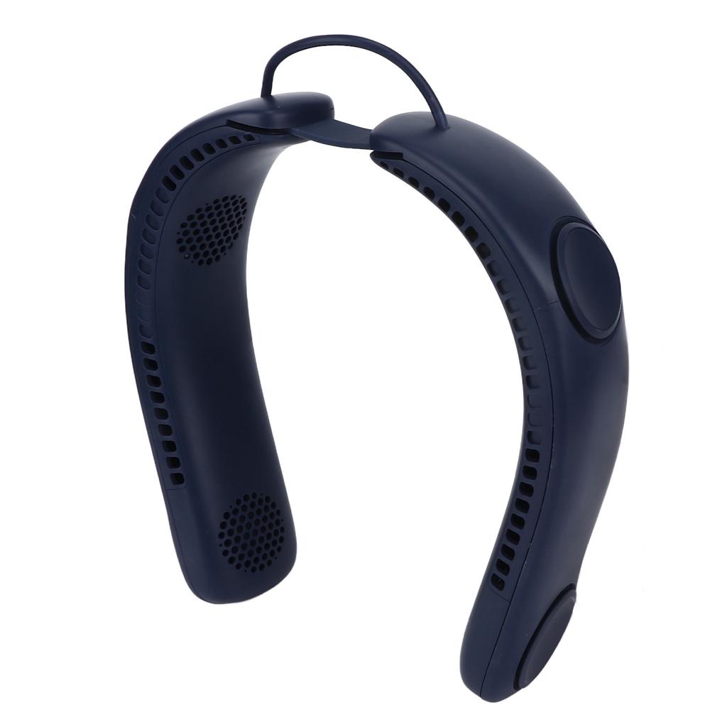 Neck Fan 4 Fan Blades 3 Speeds Hands Free USB Charge Low Noise Foldable Design Face Fan for Home