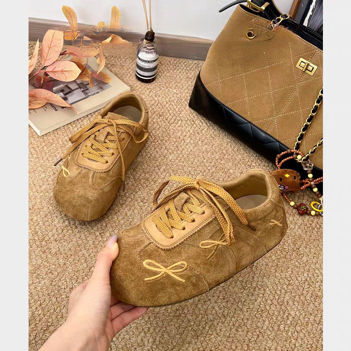

Women s Increase Flat Shoes Spring 2026 New Fashion Round Toe Comfortable Casual Shoes Trendy Butterfly Knot Vulcanize Shoes 35 верблюд
