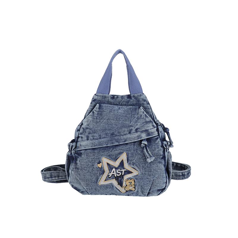 Denim Rucksack Damen Rucksack mit großer Kapazität