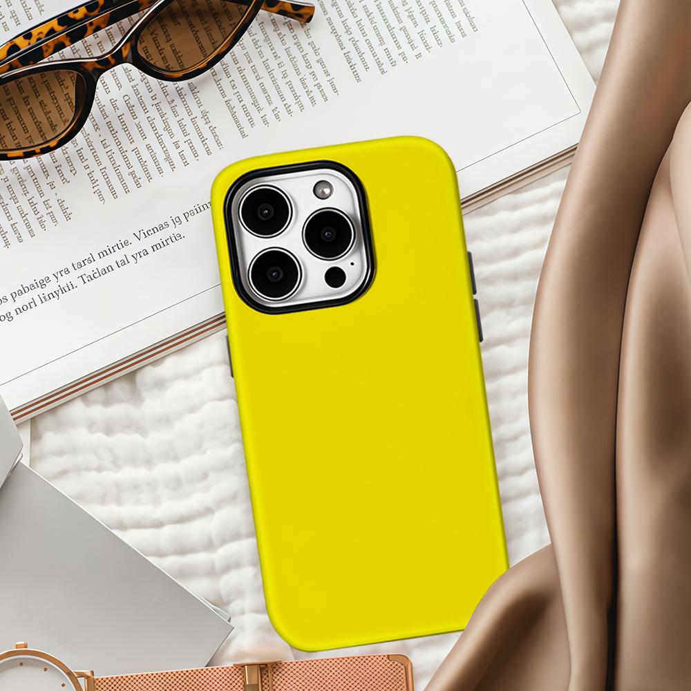 Yellow Phone Case for IPhone 17 16 15 14 13 Pro Max Plus for Magnetic Single Double-layer Tough Case